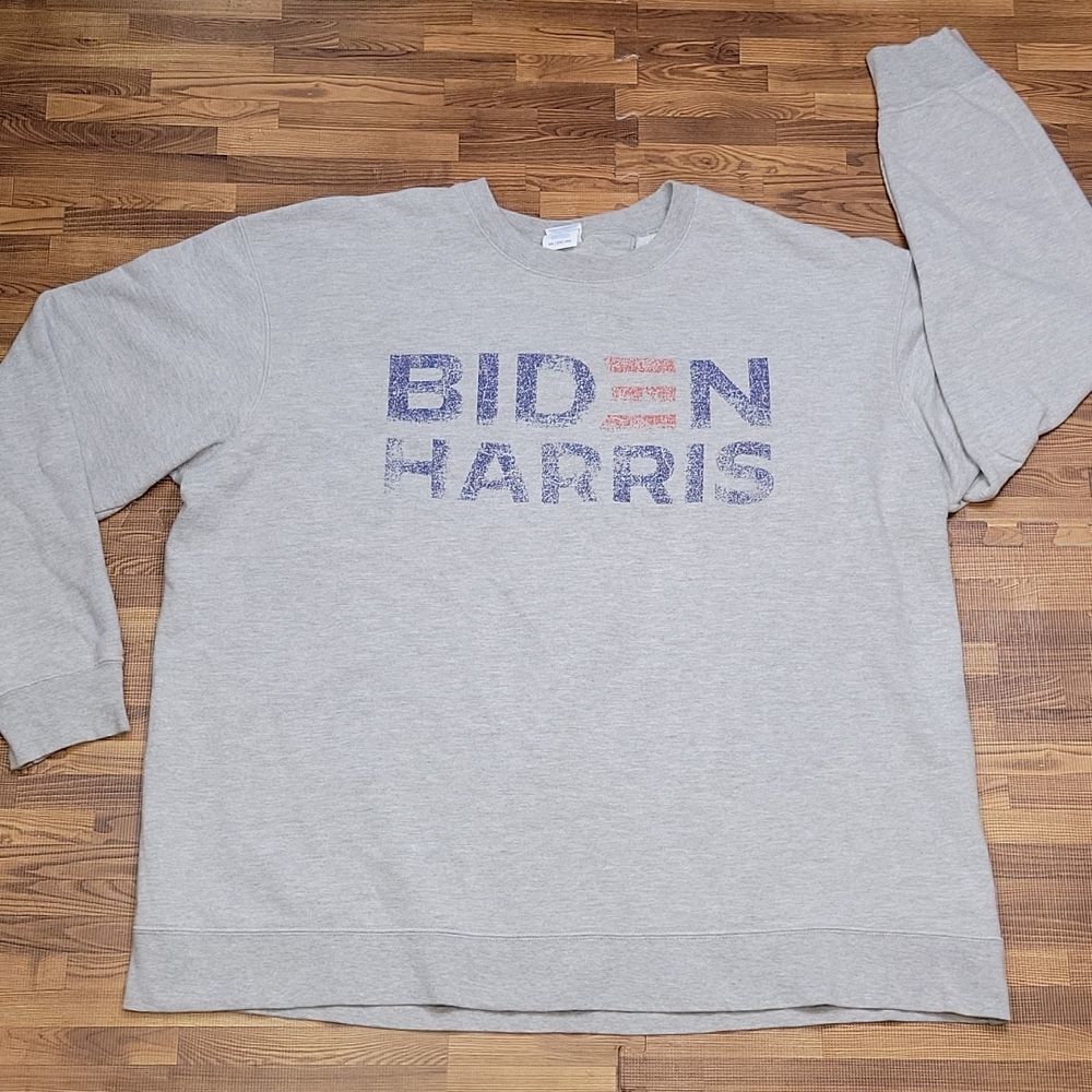 Port & Co " Biden / Harris Gray Pull-over Sweatshirt  Unisex Plus Size 2X